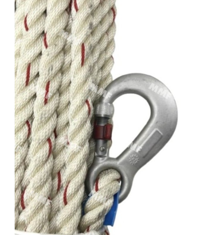Cordage nylon 18 mm longueur 20 m avec mousqueton 20263 | MMF.fr