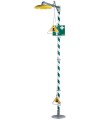 Single pedestal safety shower