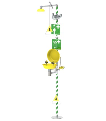 Free-standing safety shower with eye and face wash station | MMF.fr