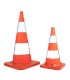 Foldable telescopic traffic cone