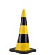 Cono de tráfico amarillo y negro para la industria