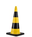 Cône de signalisation jaune et noir pour l'industrie