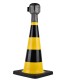 Yellow and black traffic cones for industry