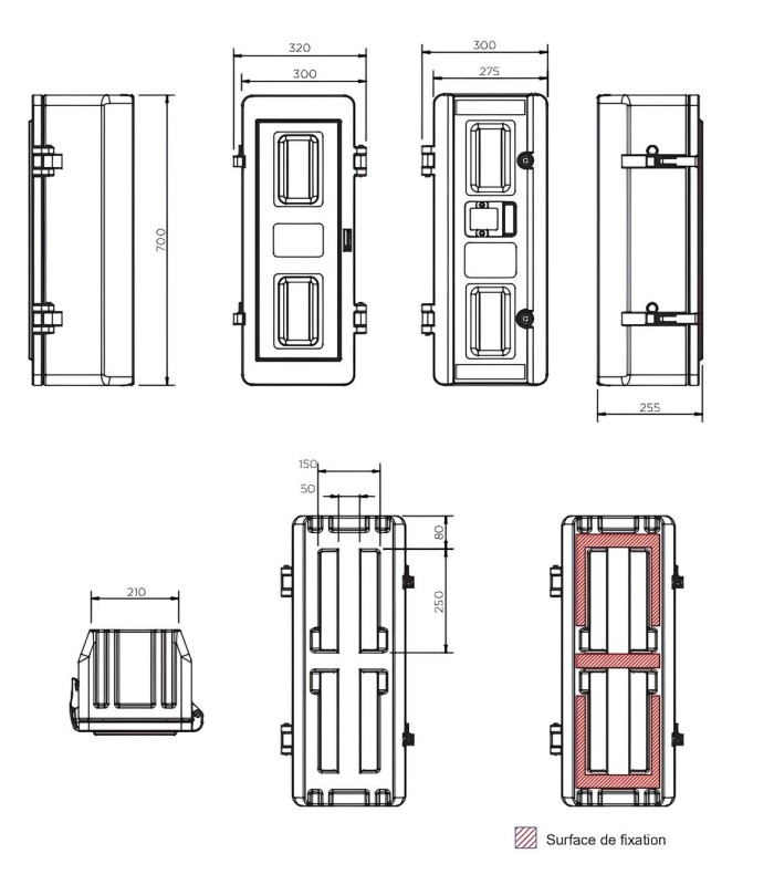 Portable shower storage box 700 mm | MMF.fr
