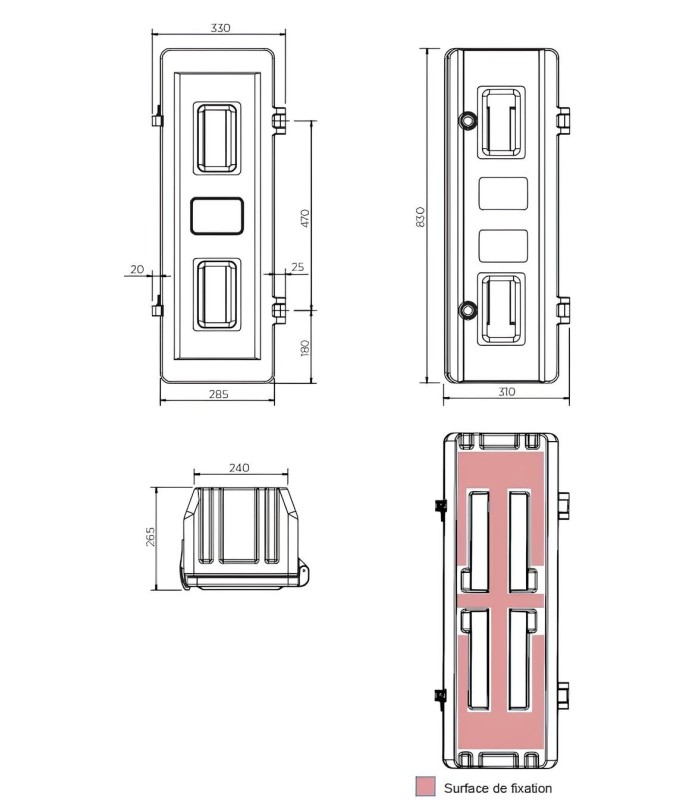 Caja de almacenamiento de 830 mm para equipos de emergencia MMF.fr