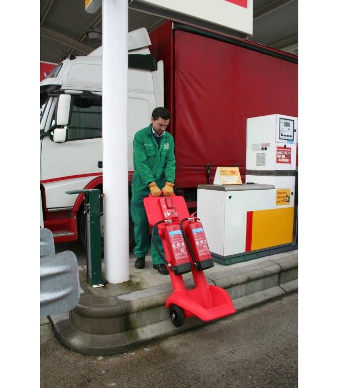 Chariot porte-extincteur pour site industriel 38722 | MMF.fr