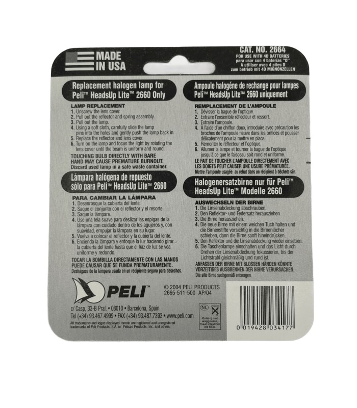 2664 Peli™ Halogenbirne für 2660 Kopflampe 31346 || MMF.fr