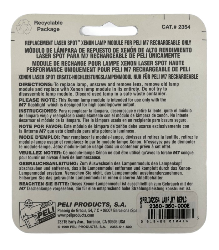 Ampoule Xénon 2354 Peli™ pour la torche M7 Flashlite™ 20064 | MMF.fr