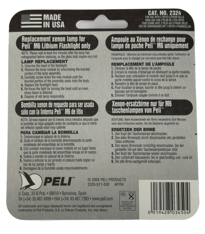 Ampoule Xénon 2324 Peli™ pour lampe M6 31547 | MMF.fr