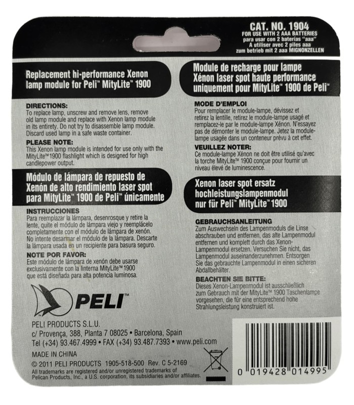 Ampoule Xénon 1904 Peli™ pour lampe MityLite™1900 22716 | MMF.fr