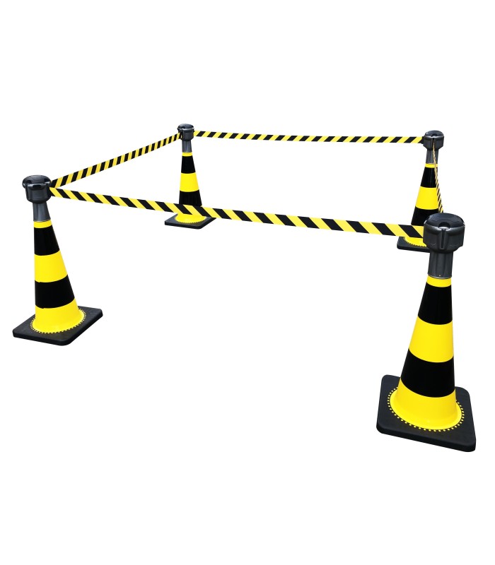 Kit de señalización de zonas ATEX - 4 conos amarillos/negros + 4 conos Skippers MMF.fr