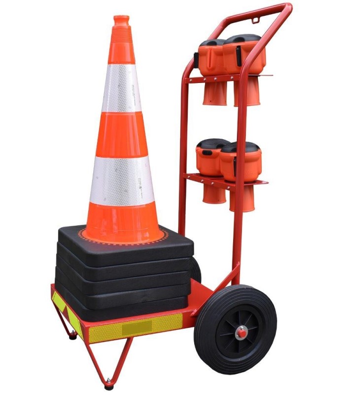 Unité Mobile de Balisage et de Signalisation - 4 cônes et 4 rubans Skipper 41278 | MMF.fr