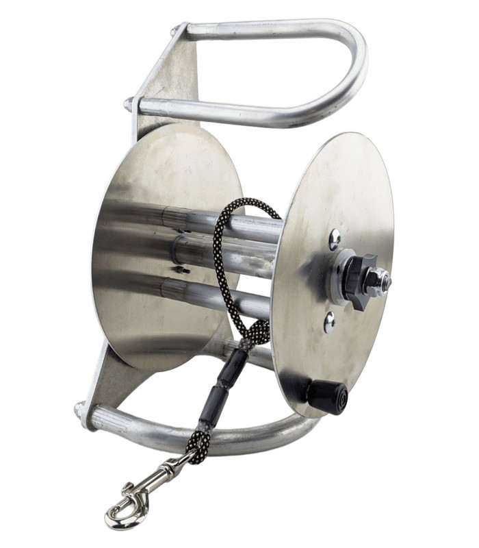 Metalltrommel für 6 mm Führungsleinen 50 und 60 m mit Fluo-Perlen