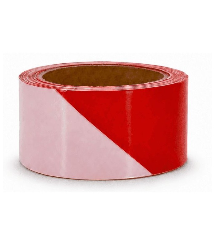 Ruban de balisage haute résistance rouge et blanc 50mm x 100m 33546 | MMF.fr