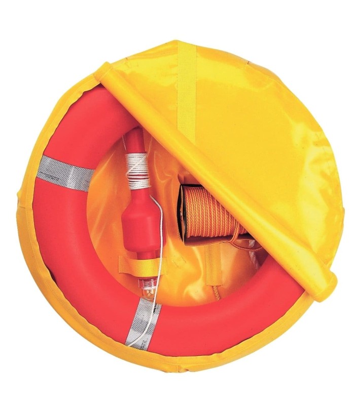 Bouée couronne SOLAS avec feu flottant, filin et housse PVC 39238 | MMF.fr