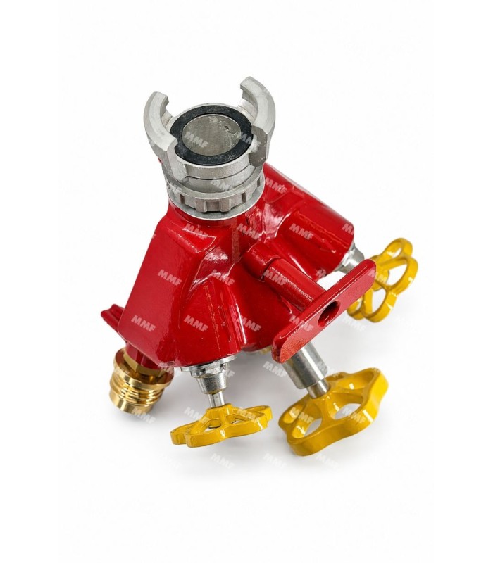 Tri-division rouge à trois robinets aluminium 41589 | MMF.fr