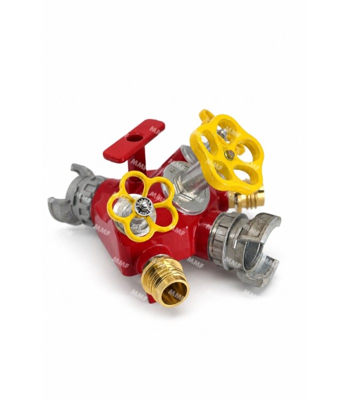 Tri-division rouge à trois robinets aluminium 41589 | MMF.fr